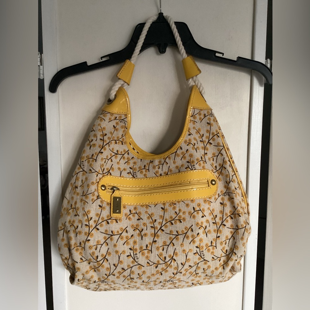 Rafe New York floral bag tote hobo yellow Like New